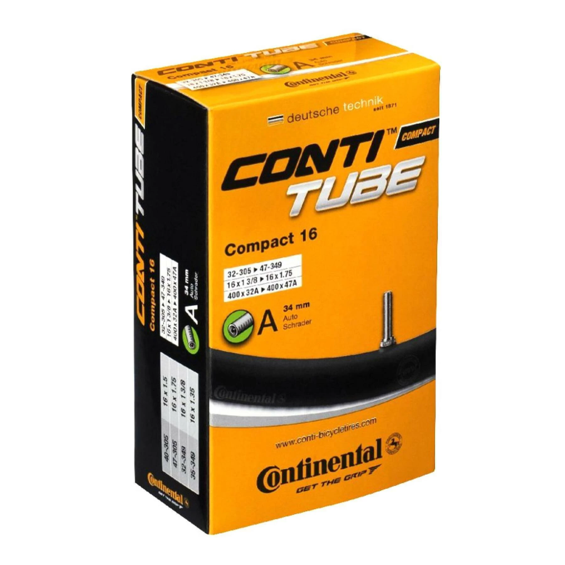 Chambre à Air Valve Standard Continental Conti Compact 34 Mm 32-305/47-349 3 Chambre à Air Valve Standard Continental Conti Compact 34 Mm 32-305/47-349