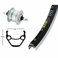 Roue Avant Moyeu Rigide Exal Dyn.Dh3N31 36T Exal Zx 19