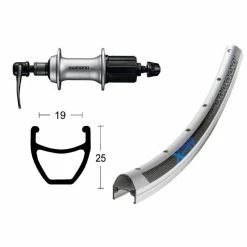 Roue Arriére Alu Wiener Win.Exal Xp-19 36T Br Acera T3000